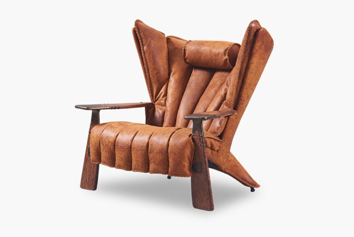 Verite Armchair luxury Palmwood and leather statement chair