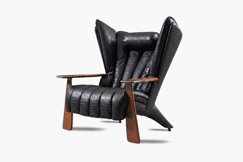 Verite Armchair crocodile embossed leather variant