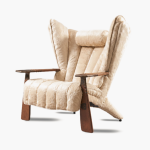 Verite Armchair ivory suede leather variant